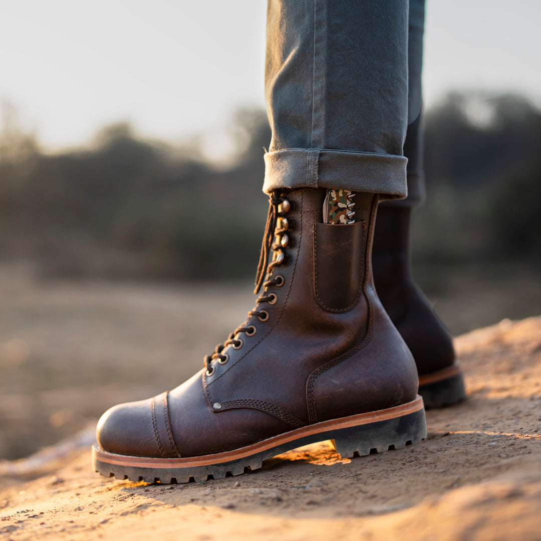 Gurkha Combat Boots 8" (Vintage Brown) Goodyear Welted