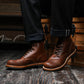The Brandon Cap Toe Boots (Russet Waxed Roughout) (Munson Last - Goodyear Welted)