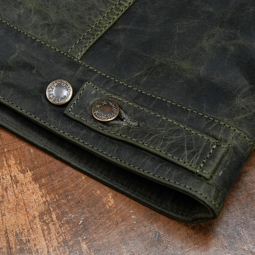Trucker Type 2 Leather Jacket (Vintage Green)
