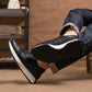 Old Skool Retro Leather Sneakers (Raven Black With White Sole)