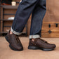 Old Skool Retro Leather Sneakers (Vintage Brown With Black Sole)