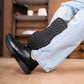 Old Skool Retro Leather Sneakers (Raven Black With Black Sole)