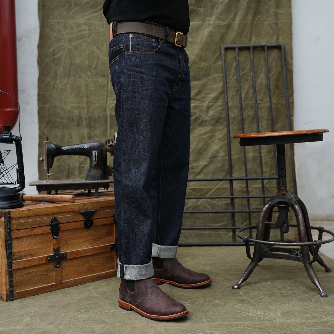 15 Oz Blue Blood Five Pocket 2.0 Selvedge Denim For Men ( True Straight)