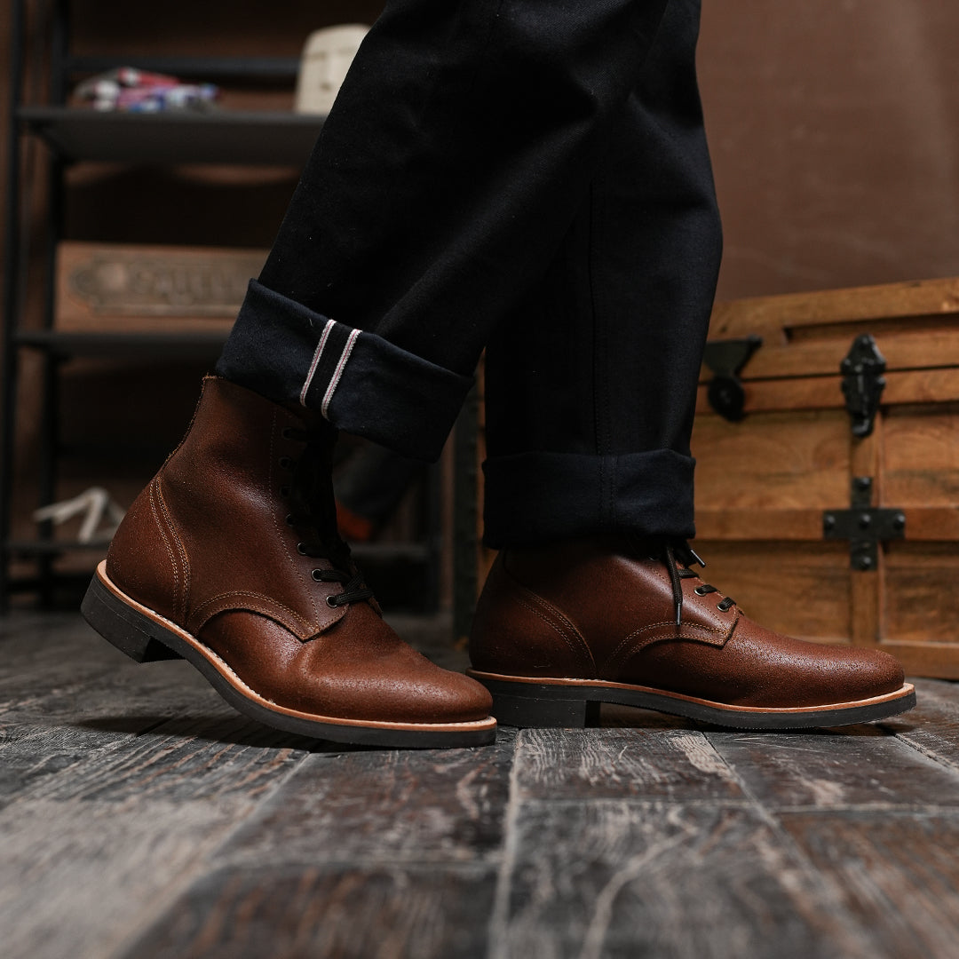 The Craft Boondocker Boots (Russet Waxed Roughout) Goodyear Welted