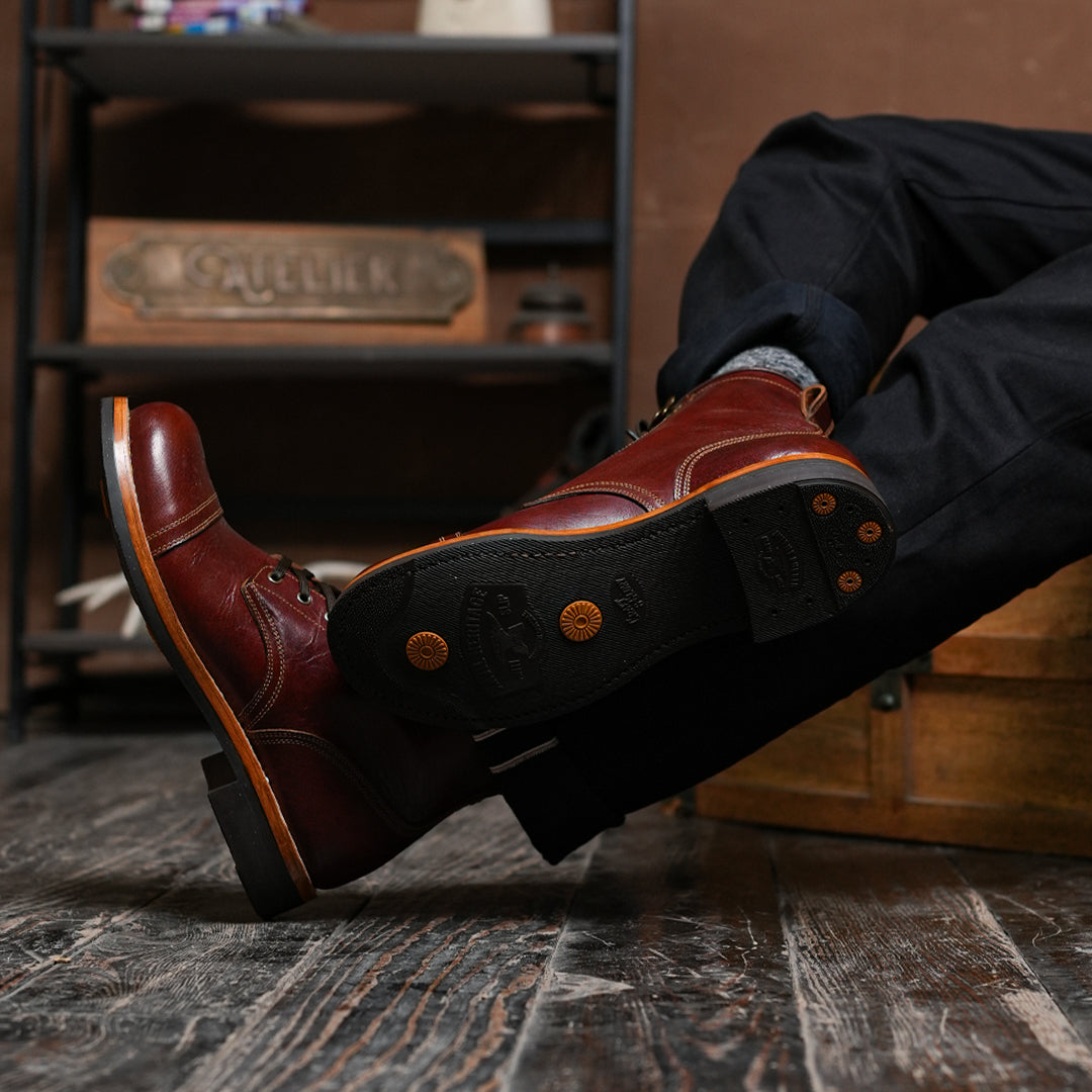 The Brandon Cap Toe Boots (Saddle Tan) (Munson Last - Goodyear Welted)