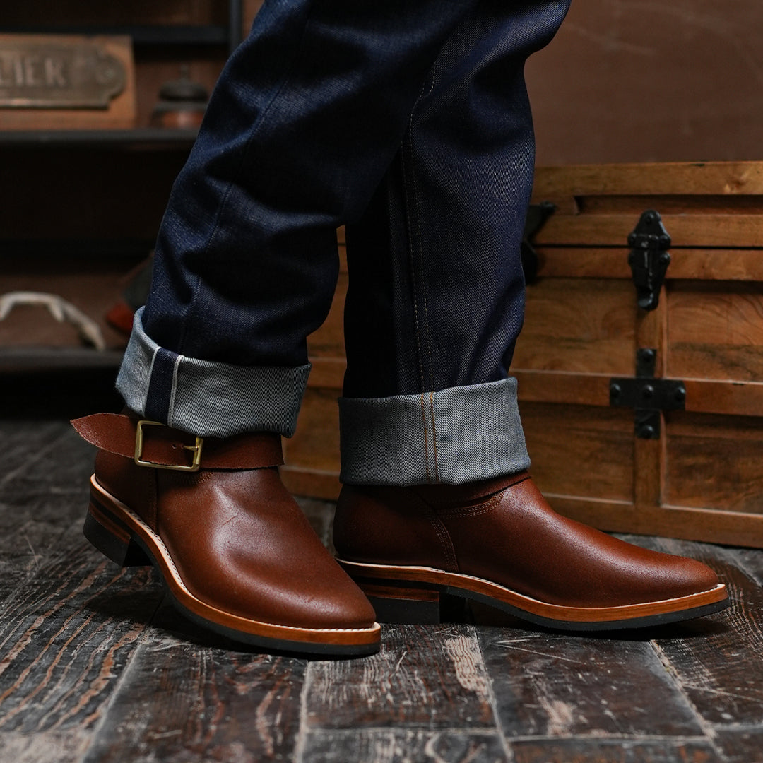The Foundry Engineer Boots (Russet Waxed Roughout) Goodyear Welted