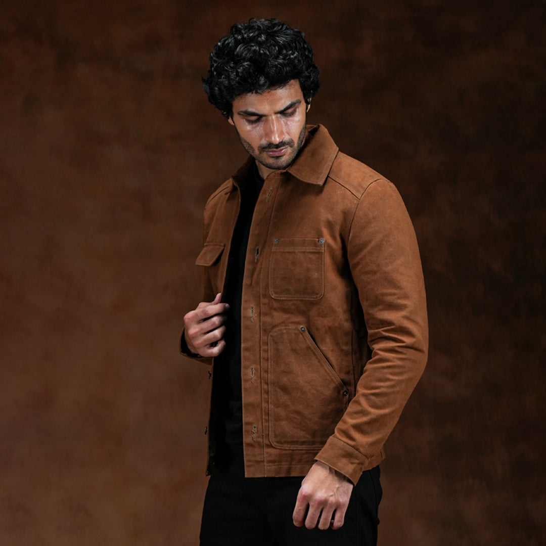 Chore Jacket Bear Brown 12 Oz Hard Waxed Canvas