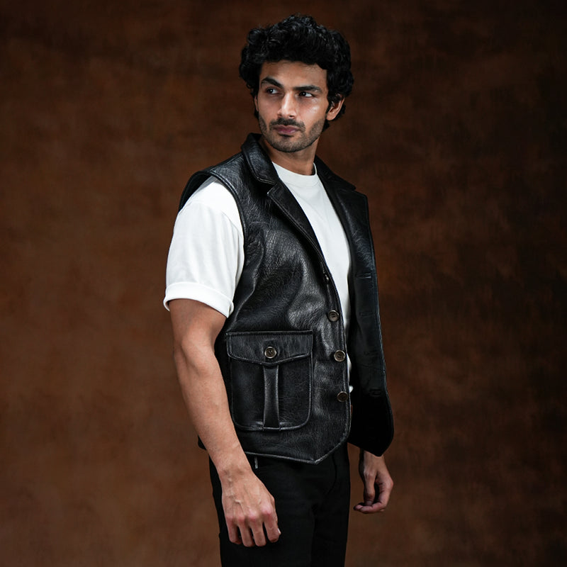 Gentleman's Vest Jacket (Raven Black)
