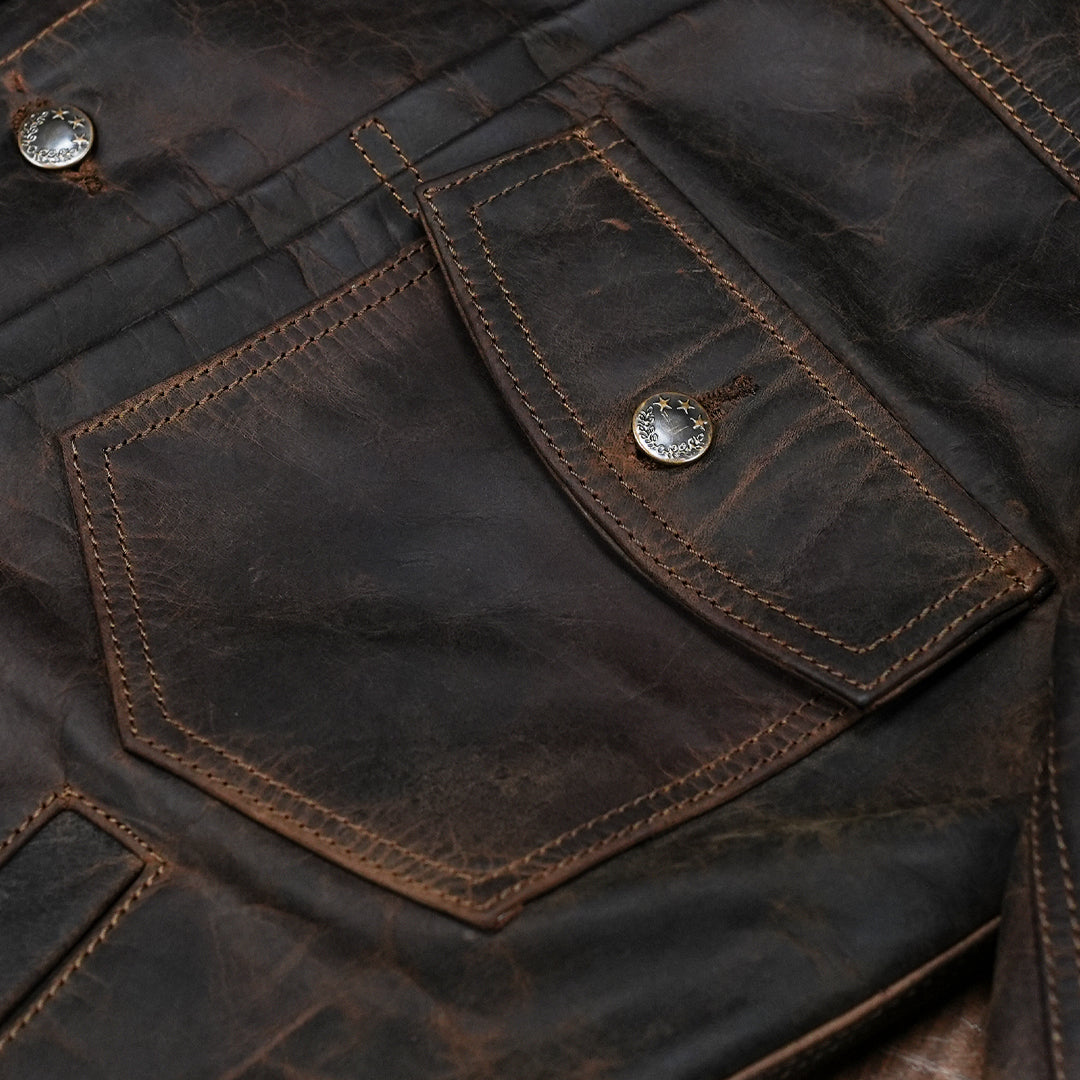 Trucker Type 2 Leather Jacket (Vintage Brown) – Craft & Glory