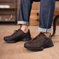 Old Skool Retro Leather Sneakers (Vintage Brown With Black Sole)