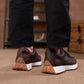Classic Retro Leather Sneakers (Vintage Brown With White Sole)