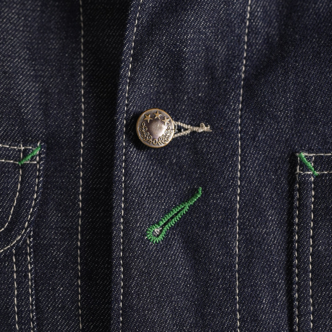 1930 Engineering Coverall Jacket Raw Denim Old Iron Blue