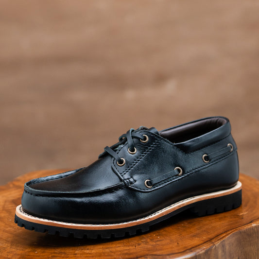 Voyager Boat Shoes (Raven Black) Goodyear Welted