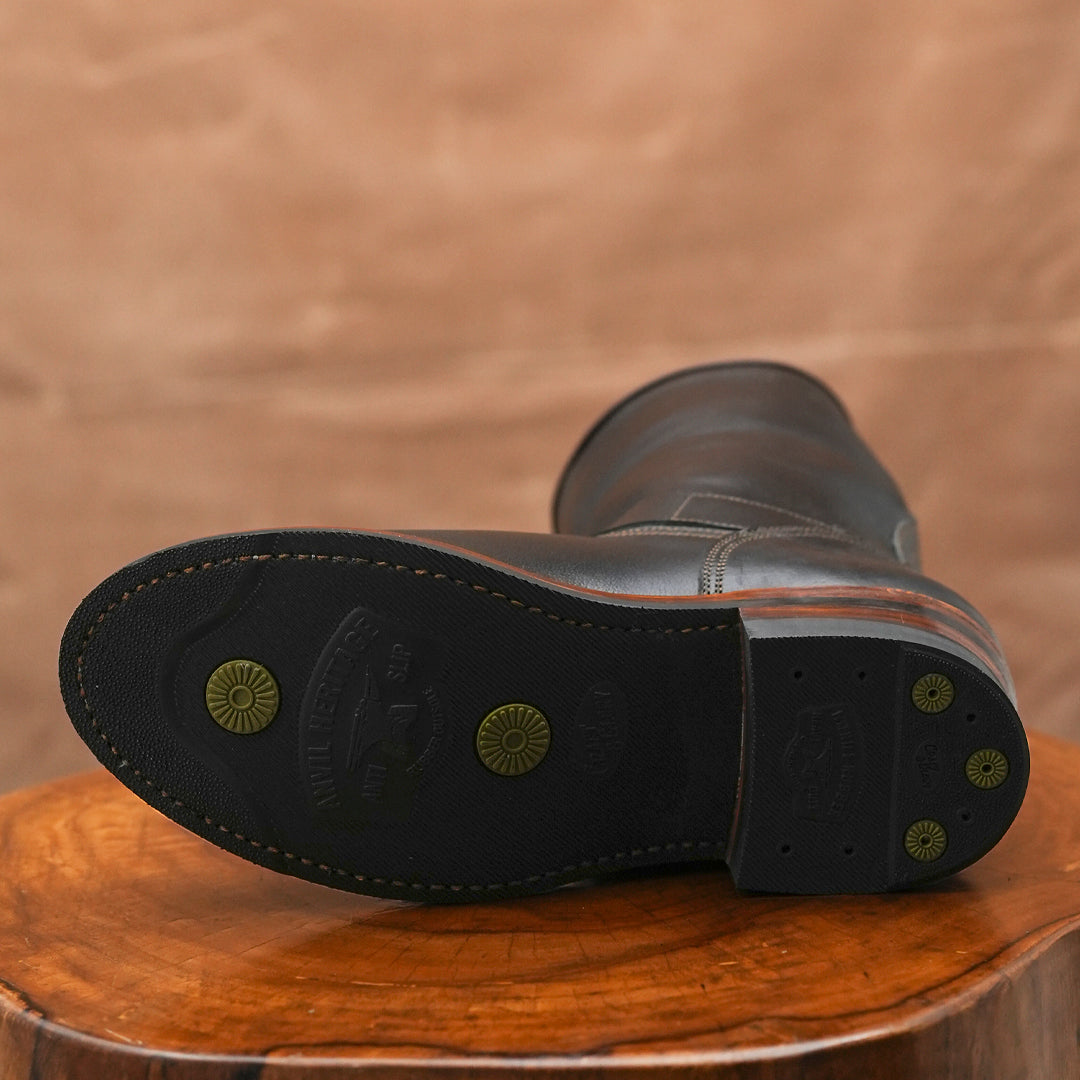 The Foundry Engineer Boots (Raven Black) Goodyear Welted