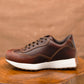 Classic Retro Leather Sneakers (Saddle Tan With White Sole)