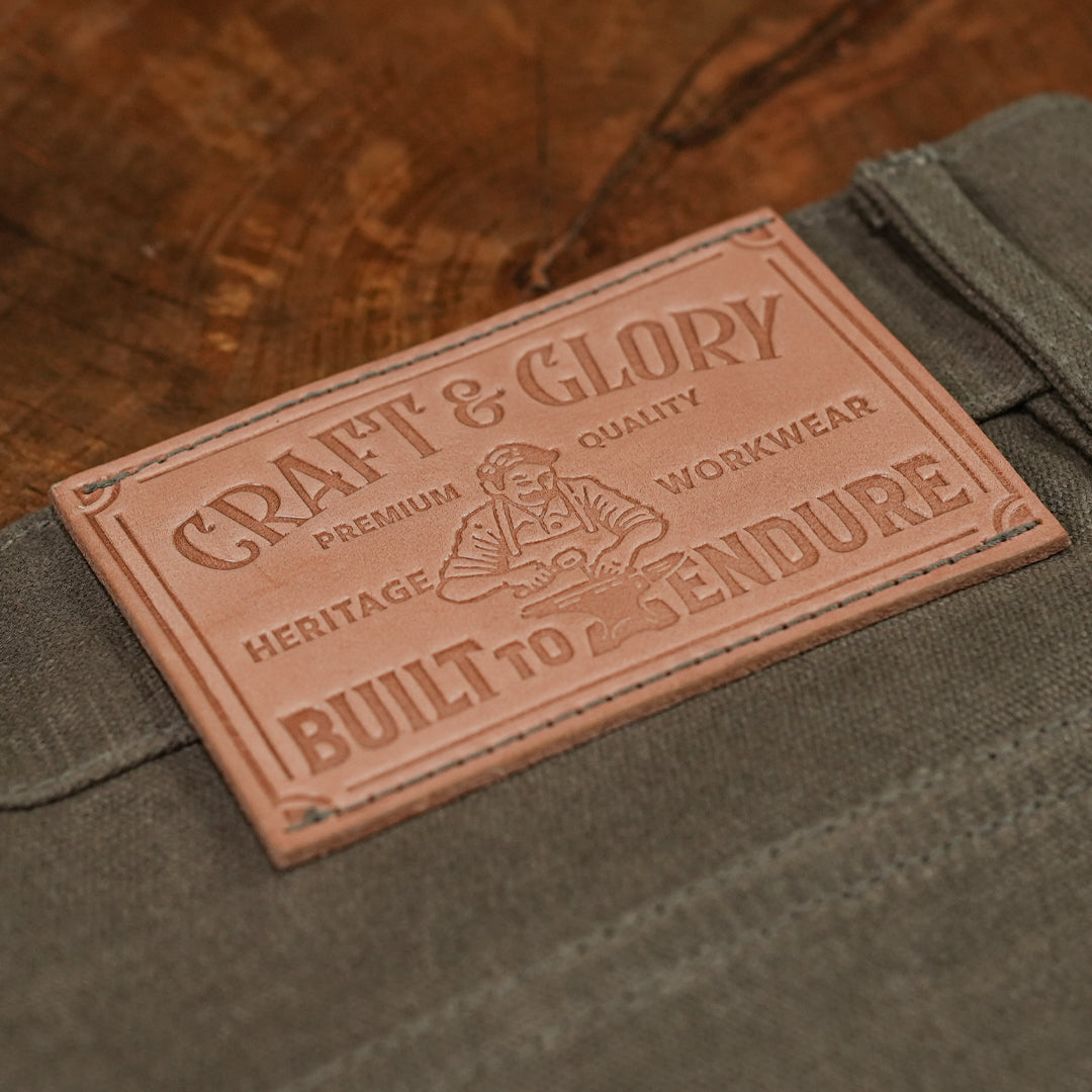 Double Knee Carpenter Field Tan 12 Oz Hard Waxed Canvas Pants For Men (True Straight)