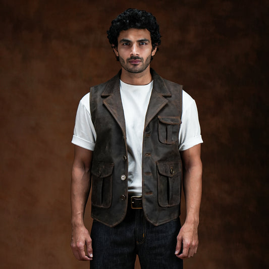 Gentleman's Vest Jacket (Vintage Brown)