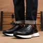 Old Skool Retro Leather Sneakers (Raven Black With White Sole)