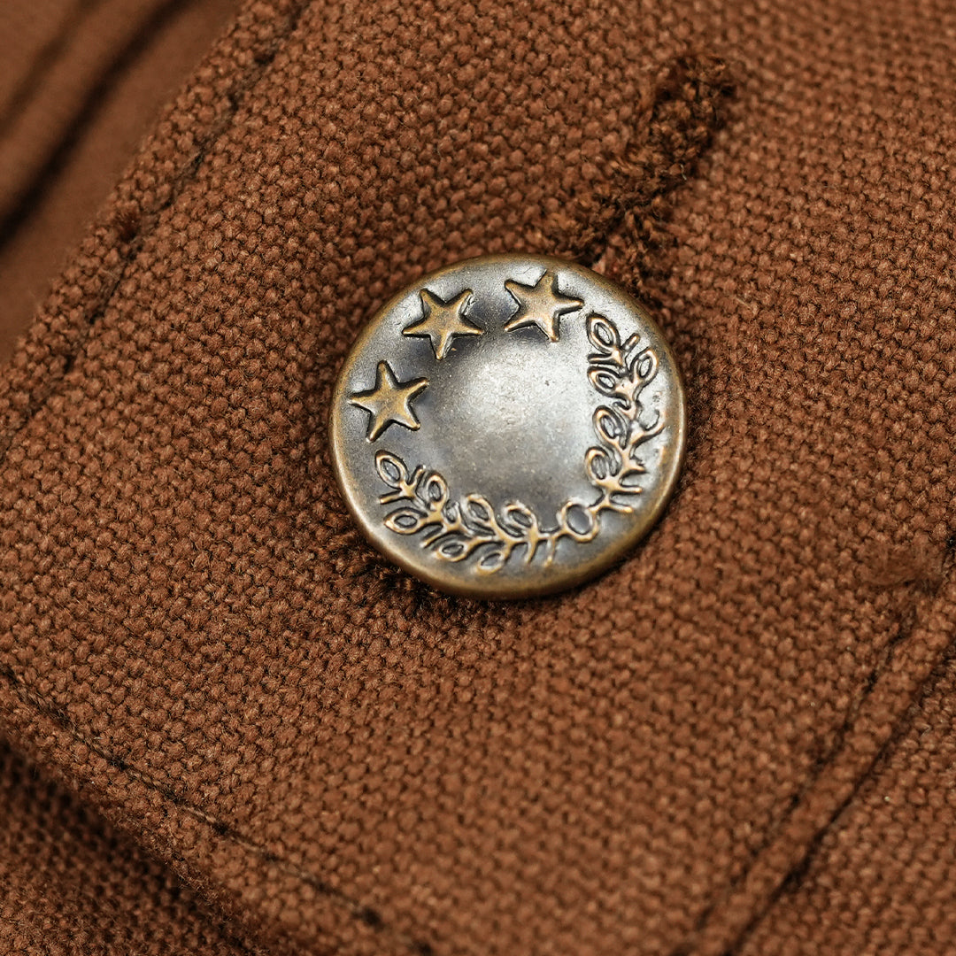 Double Knee Carpenter Fox Brown 12 Oz Duck Canvas Pants For Men (True Straight)