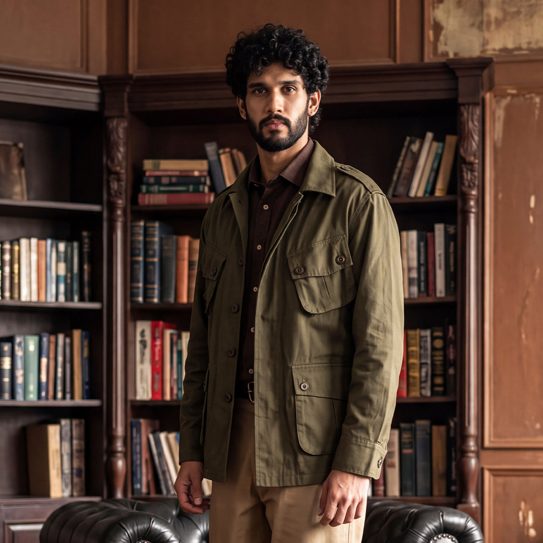 Tropical Jungle Jacket (Olive Green)