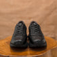 Classic Retro Leather Sneakers (Raven Black With Black Sole)