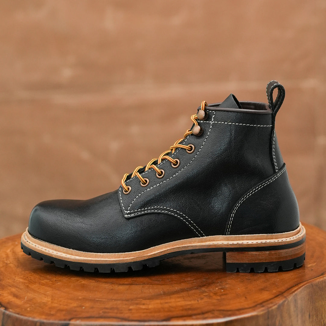 Task Boots 6" (Raven Black) Goodyear Welted