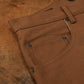 Five Pocket Fox Brown 12 Oz Duck Canvas Pants For Men (Slim Straight)