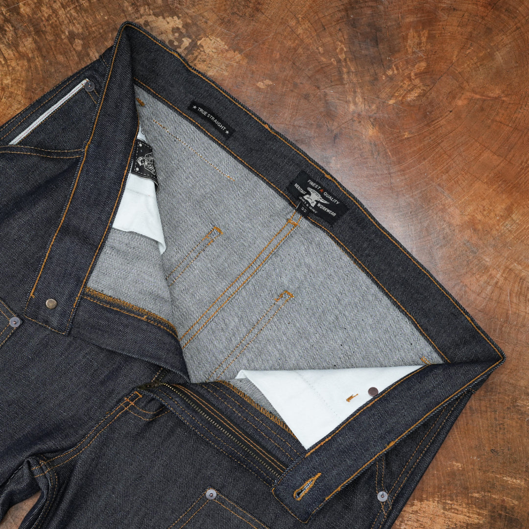 Double Knee Carpenter Blue Blood 13 Oz Selvedge Denim For Men (True Straight)