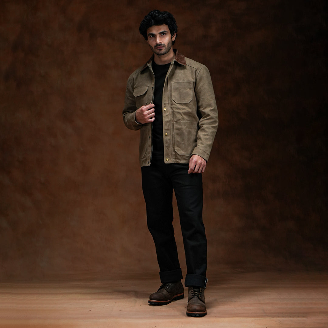 Cabin Jacket Field Tan 12 Oz Hard Waxed Canvas