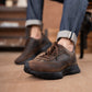 Classic Retro Leather Sneakers (Vintage Brown With Black Sole)