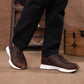 Classic Retro Leather Sneakers (Vintage Brown With White Sole)