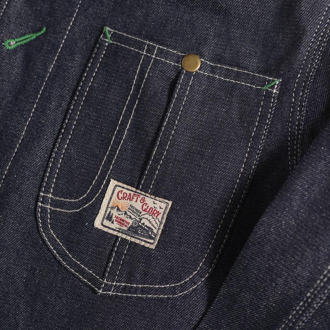 1930 Engineering Coverall Jacket Raw Denim Old Iron Blue
