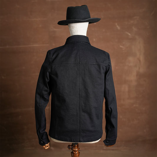 Chore Jacket Double Black 14 Oz Selvedge Denim