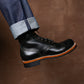 The Brandon Cap Toe Boots (Raven Black) (Munson Last - Goodyear Welted)