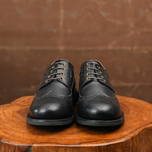 Sterling Brogue Shoes (Raven Black) Goodyear Welted STC