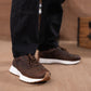 Classic Retro Leather Sneakers (Vintage Brown With White Sole)