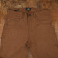 Five Pocket Fox Brown 12 Oz Duck Canvas Pants For Men (True Straight)