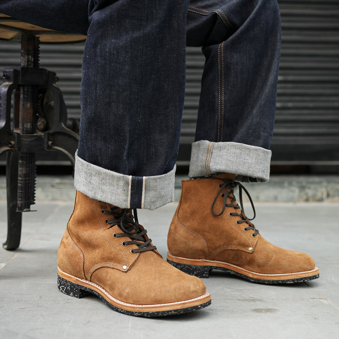 M-43 Boots 6" (Wheat Roughout) Goodyear Welted