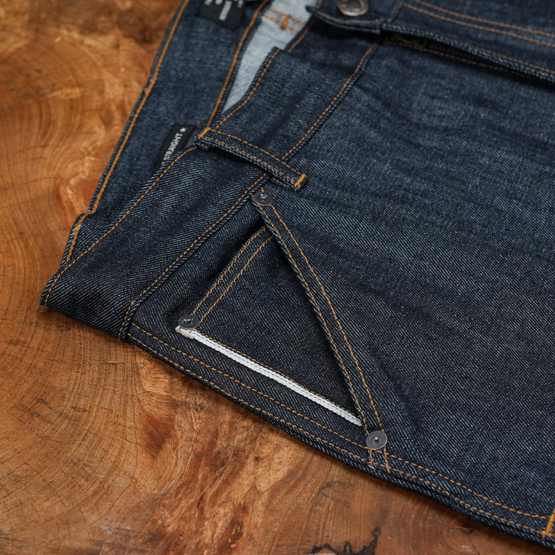 Double Knee Carpenter Blue Blood 13 Oz Selvedge Denim For Men (True Straight)