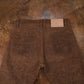 Five Pocket Bear Brown 12 Oz Hard Waxed Canvas Pants For Men (True Straight)