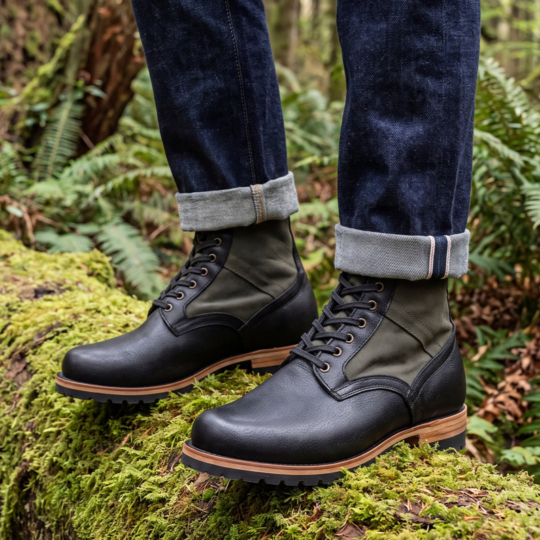 Jungle Boots 8" (Forest Green x Raven Black) Goodyear Welted