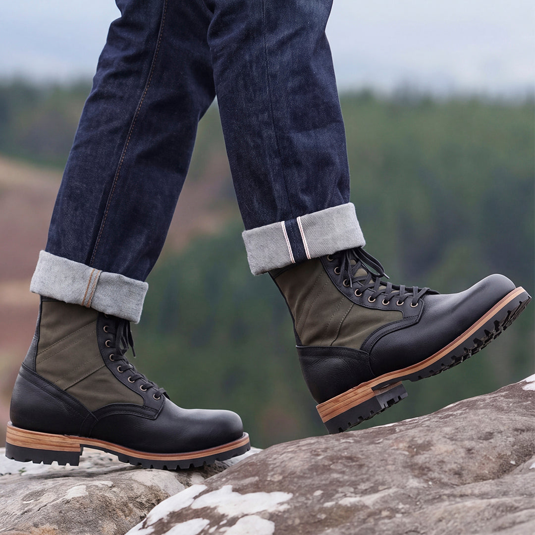 Jungle Boots 8" (Forest Green x Raven Black) Goodyear Welted