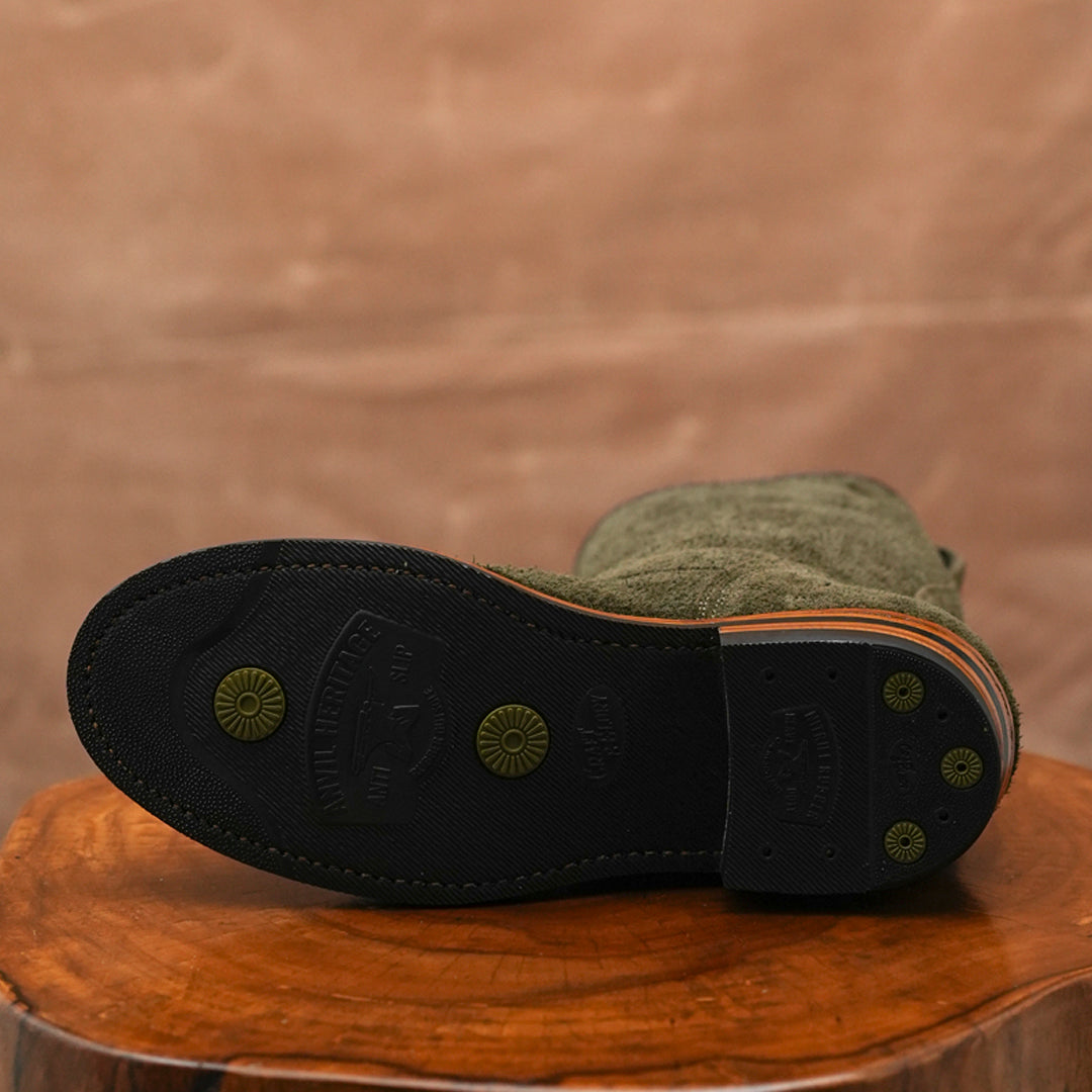 The Foundry Engineer Boots (Grizzly Green) Goodyear Welted