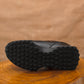 Classic Retro Leather Sneakers (Raven Black With Black Sole)