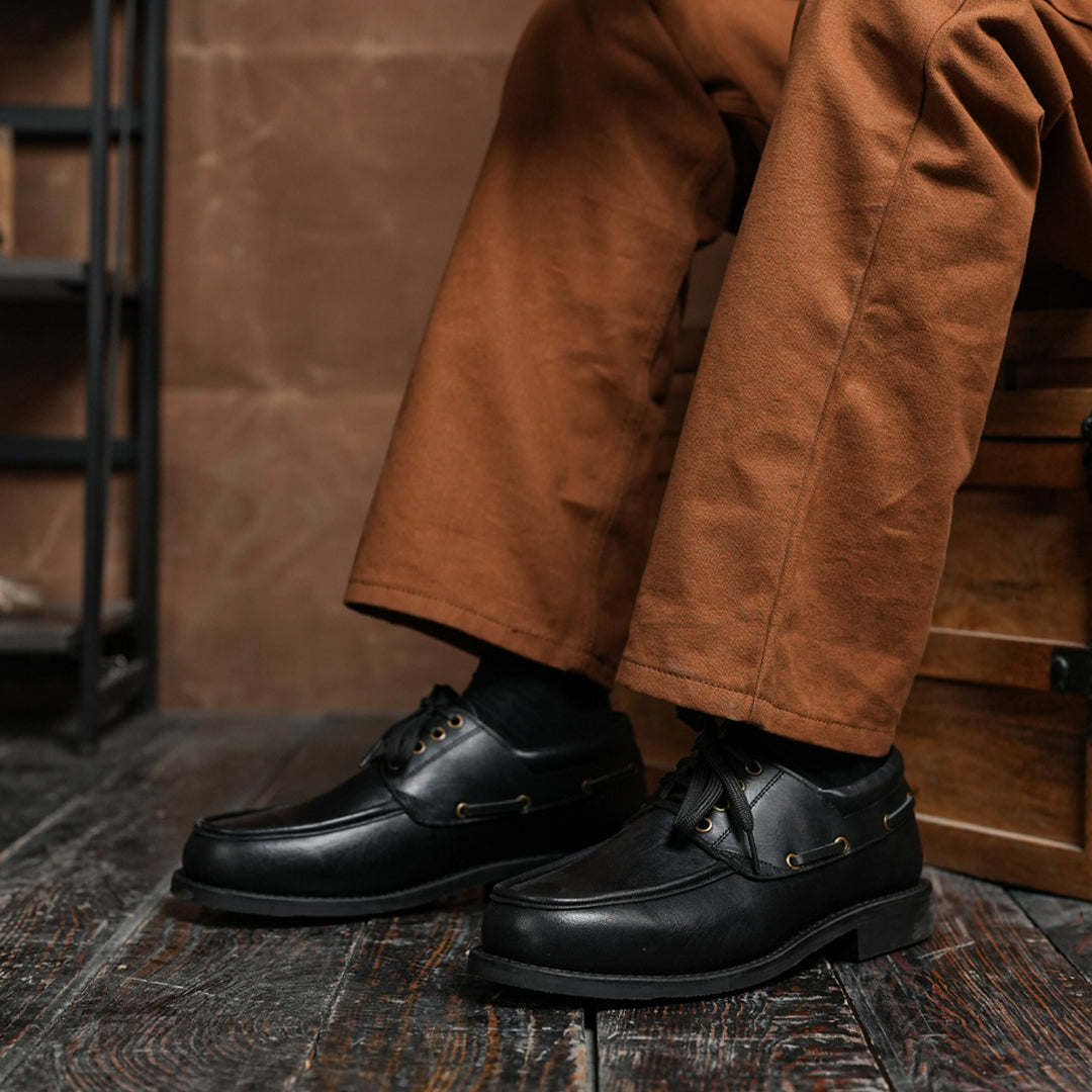 Voyager Boat 2.0 Shoes (Raven Black) Goodyear Welted