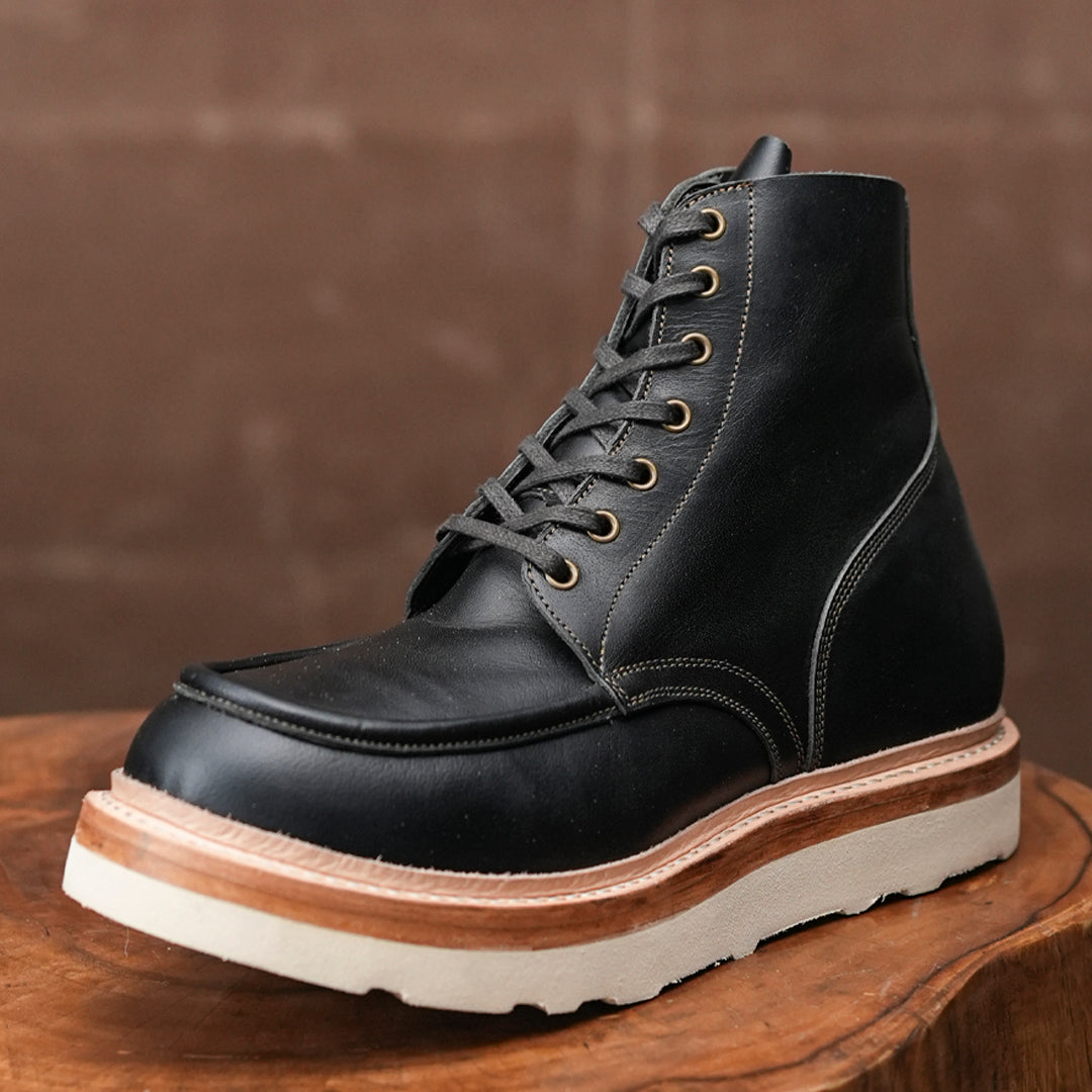 MEN'S 3EYELET MOC TOE BLACK 在原みゆ紀 26.5 Moc-Toe 2.0 Leather Boots 6