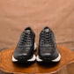 Classic Retro Leather Sneakers (Raven Black With White Sole)