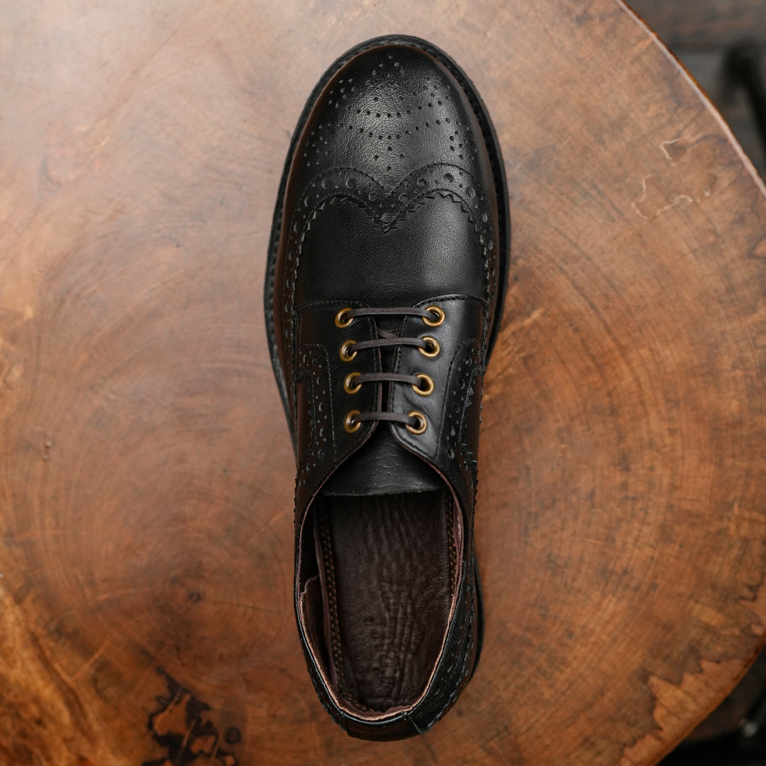 Sterling Brogue Shoes (Raven Black) Goodyear Welted