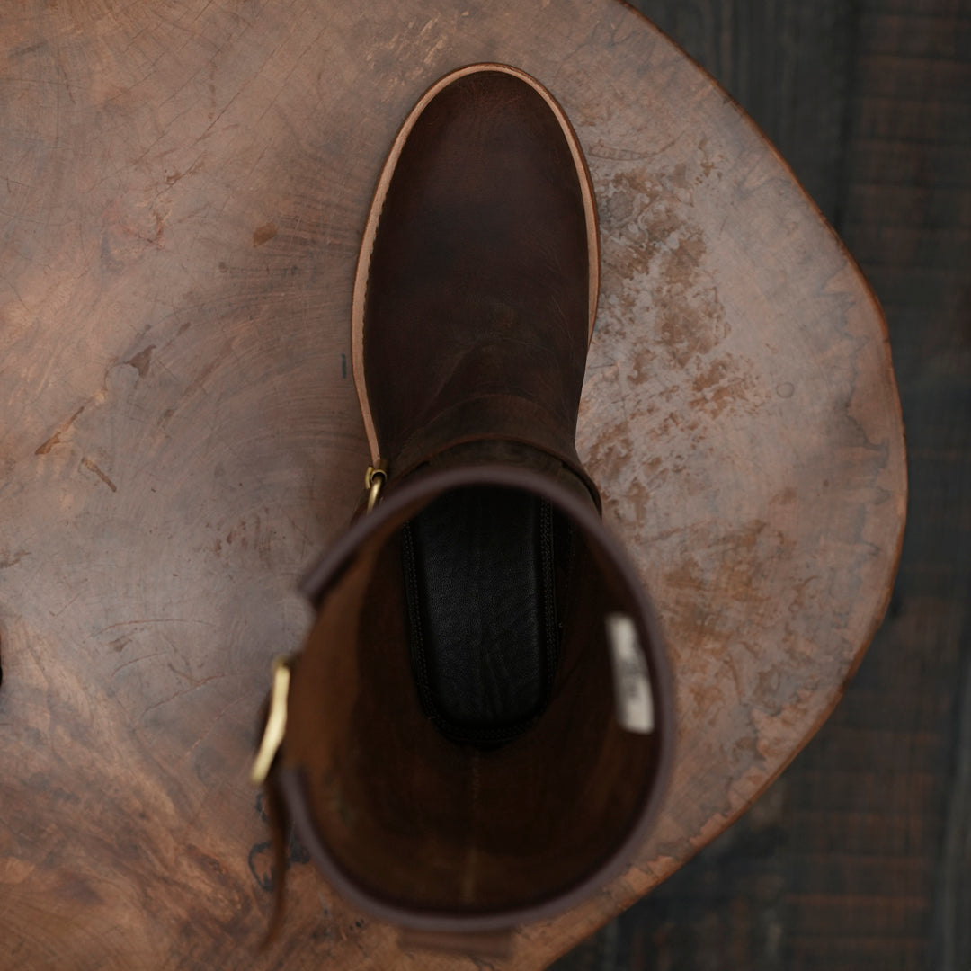 The Foundry Engineer Boots (Vintage Brown) Goodyear Welted
