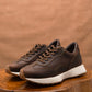 Classic Retro Leather Sneakers (Vintage Brown With White Sole)